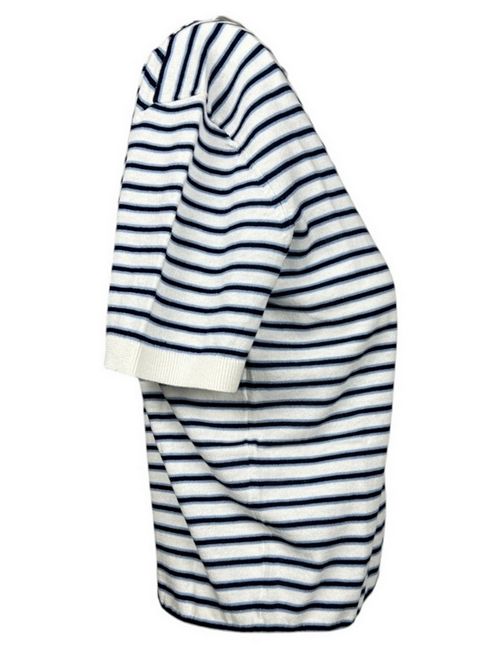 white and blue striped polo shirt MC2 Saint Barth | EVONNE-STRIPES TINY1061